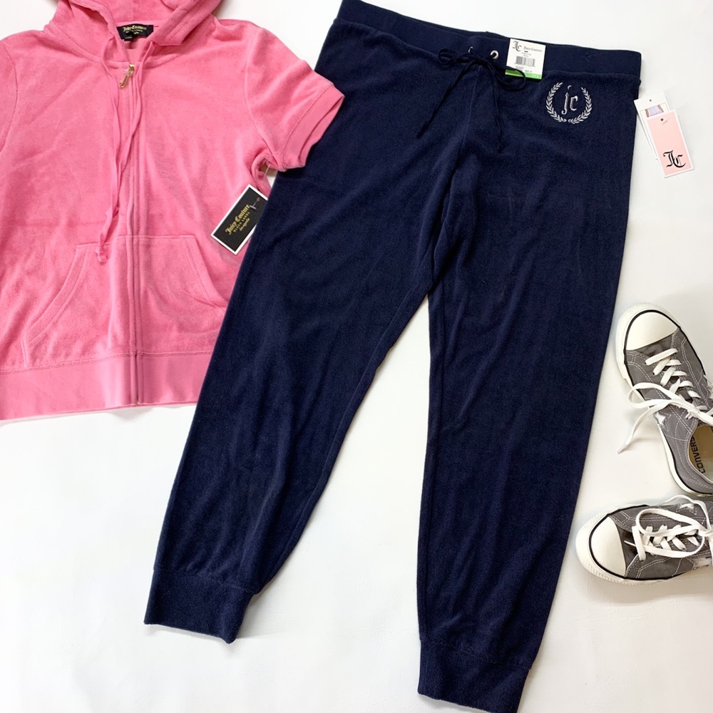Juicy Couture Microterry Jogger Pants Regal, JC Branded in Embroidery